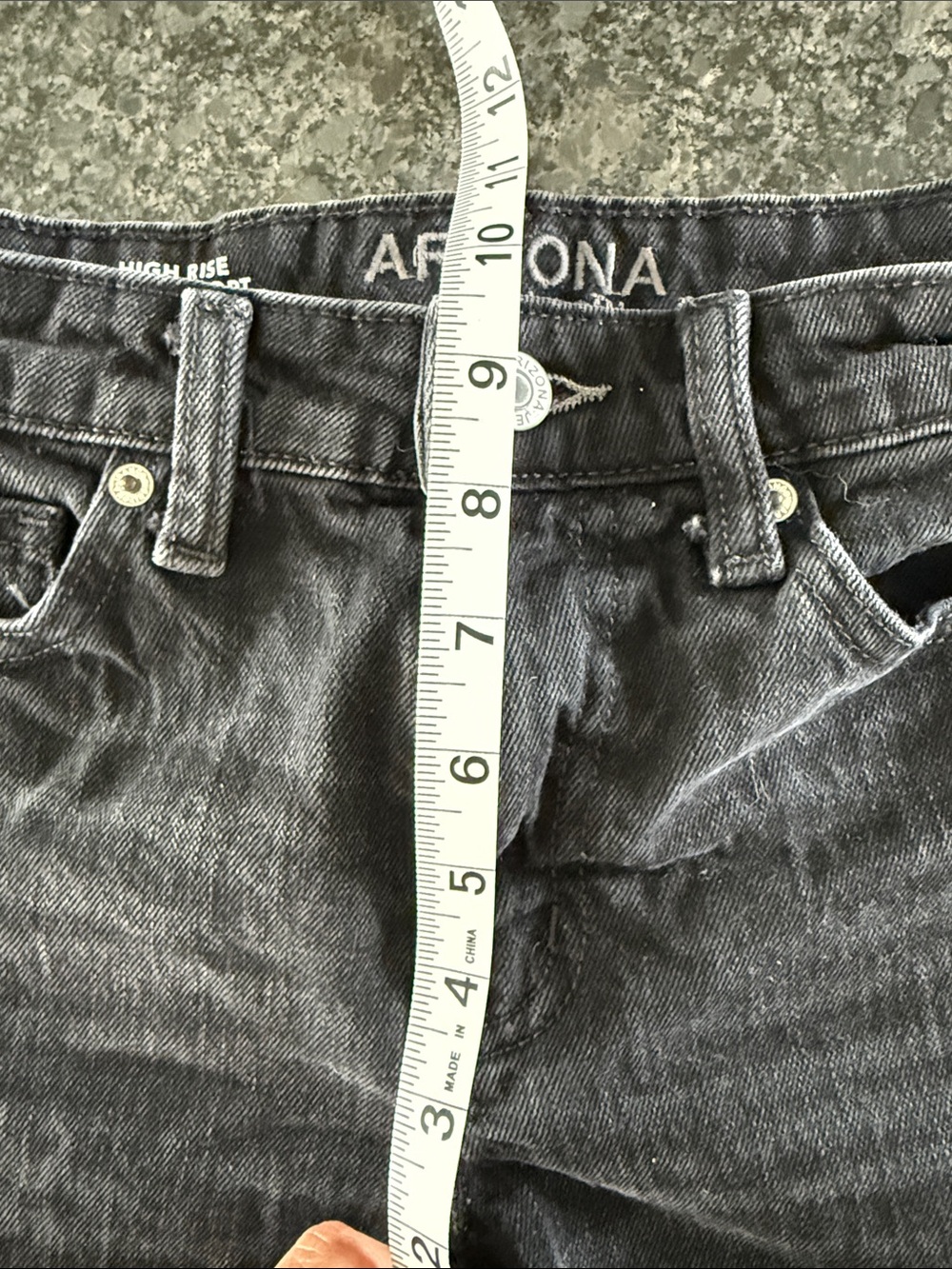 Arizona Jean Company Black Rolled-Hem High Rise MIDI Denim Shorts - Women's - Picture 6 of 7